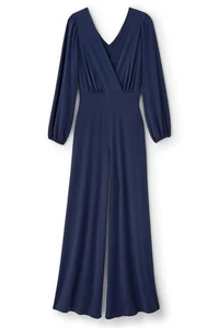 Weiche Umrandung Penelope marineblau L/S Strick weites Bein Overall Medium neu mit Etikett $ 130 - Bild 1 von 2