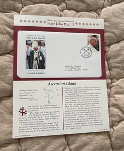 2005 In Memoriam Papa Giovanni Paolo II Isola dell'Ascensione Primo Giorno Edizione FDC PCS - Foto 1 di 1