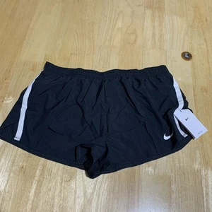 NEW Nike Fast Dri-Fit Lined Running Shorts Black White Mens Size XL - Picture 1 of 6