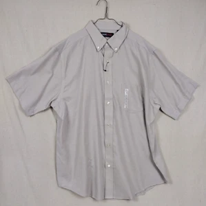 Roundtree & Yorke TravelSmart Short-Sleeve Shirt L LARGE BEIGE WHITE BUTTON DOWN - Picture 1 of 9
