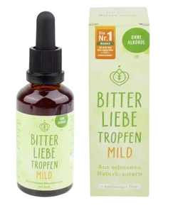 BitterLiebe Tropfen Mild 50 ml-15 Kräuter-Bitterstoffe + Zink,vegan,alkoholfrei - Picture 1 of 3