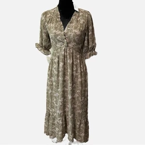 NEU Baltic Born Damen Parker Midikleid Bauern Cottagecore Blumen Chiffon Boho - Bild 1 von 11