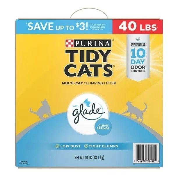 Purina Tidy Cats Multi-Cat Clumping Litter 40 lb × 8 cajas - Nuevo valor a granel Foto 1 de 4