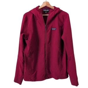 Patagonia Men's R1 TechFace Fleece Hoody Full Zip Hooded Jacket Red Size Medium - Picture 1 of 7