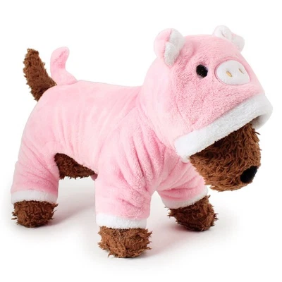  Funny Pet Dog Cat Clothes for Halloween Christmas Dress Up Cosplay Pink Pig - - Image 1 of 4