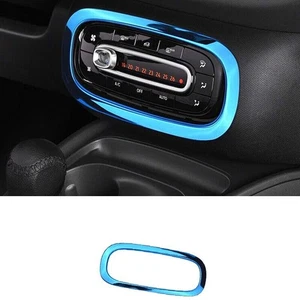 AC Switch Panel Trim Blue Steel Central Console For Benz Smart Fortwo 2015~2020 - Picture 1 of 6