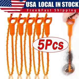 Drain Hair Cather 5 Stück 20 Zoll Abflussschlange Dusche Abfluss Haarfalle Verstopfung Entferner - Bild 1 von 15