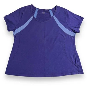 Danskin Now Womens T Shirt Top Athletic Short Sleeve Pullover Blue 3X - Picture 1 of 8