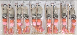 Lot of 10 boots & barkley Cat Toy catnip Infused chase wand w Mouse tassels Pink - Picture 1 of 5