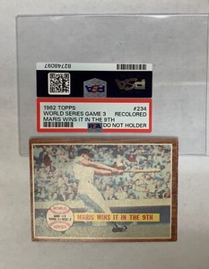 1962 Topps #234 WS Game 3 PSA RECOLORED Yankees Maris Wins It in the 9th