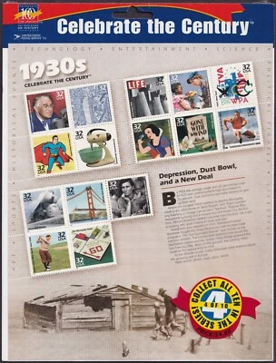 Scott #3185 32¢ 1930s Celebrate the Century Sheet of 15 Stamps - Sealed - Image 1 of 3