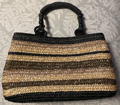 Woven Straw Handbag Purse Bag Tote EUC - Image 1 of 4