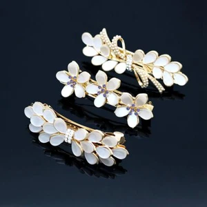 3pcs Opal Flower Rhinestone Hair Clip French Crystal Vintage Hair Barrettes E... - Picture 1 of 7