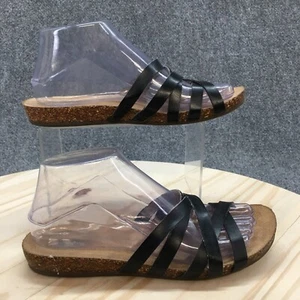 Dr. Scholls Sandal Womens 7.5M Black Ruth Open Toe Slip On Casual Patent Leather - Picture 1 of 15