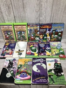VeggieTales VHS 1998-2000 14 VHS Tapes Lot Used Condition Kids Cartoon Teaching - Imagen 1 de 9