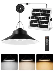 LED Solarleuchte mit Bewegungsmelder Außen Hängelampe Solar Pendelleuchten Fernb - Bild 1 von 7