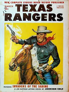 Texas Rangers Pulp March 1955 Jackson Cole Jim Hatfield Harold Helfer - Picture 1 of 2