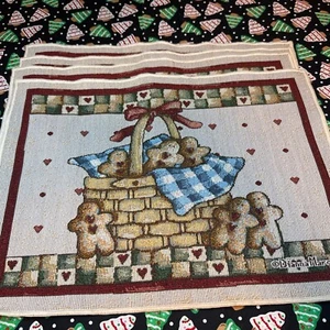 4 Dianna Marcum Gingerbread and Hearts Table Placemats Christmas Valentine's - Picture 1 of 7