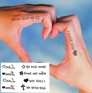 Temporäres Tattoo SET Herz Liebe Flügel Muster Unendlichkeit Wings Love Heart - Bild 1 von 2