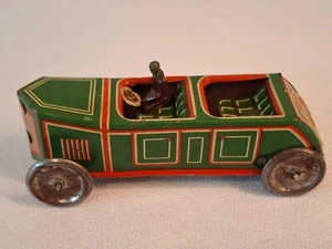 Vintage 1940s Tin Litho D.R.G.M Sports Race Car With Driver Made in Germany Nice - Picture 1 of 9