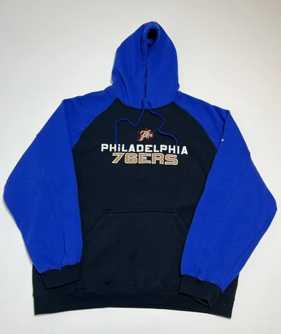 VTG 2000s PHILADELPHIA 76ERS SIXERS HOODIE SWEATSHIRT NBA Iverson Era Mens Large Cover