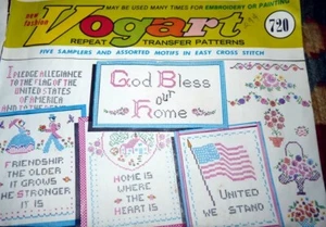 *VTG Vogart CAMPIONATORI PUNTO CROCE ricamo modello transfer non tagliato - Foto 1 di 1