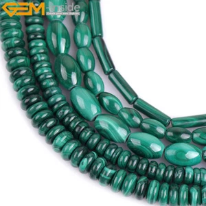 Natural Green Malachite Gemstone Loose Assorted Shape Beads Jewelry Making 15" - Picture 1 of 27