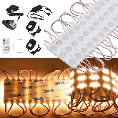 Waterproof 2835 SMD 3 LED Module Light Front Window Sign Lamp DC 12V Warm White - Image 1 of 4