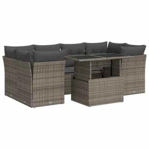 7pcs Outdoor Sofa Set Garden Patio Wicker Rattan Lounge Chairs Furniture Setting - Picture 1 of 13