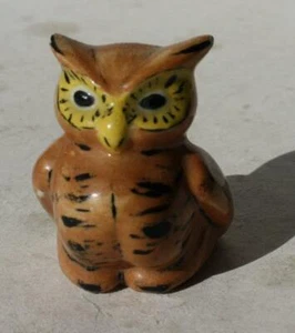 Estatuilla de búho portavelas cerámica pintada a mano miniatura estatuilla de colección -- - Imagen 1 de 1