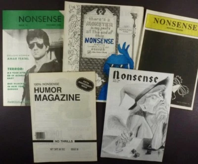 Hofstra University Student Humor Magazine 'Nonsense '- Pile of 5 1980s Issues Foto 1 de 4
