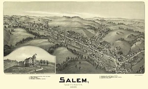 Vista panorámica histórica - Salem West Virginia - Fowler 1899 - 23 x 37,74 - Imagen 1 de 20