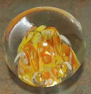 Vintage Mid Century Studio Kunst Glas mundgeblasen Millifore Bubble Briefbeschwerer - Bild 1 von 4