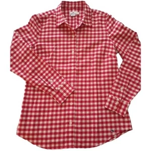 Vineyard Vines rot Gingham Karo tailliert Flanell Langarm Hemd Damengröße 4 - Bild 1 von 13