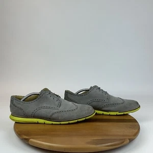 Mens Cole Haan Original Grand 2.0 Wintip Gray Green Suede Casual Oxfords Size 11 - Picture 1 of 9