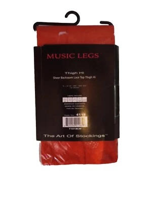 Piernas de música. Medias Transparentes Asiento Trasero Encaje Top Muslo Alto ROJO Talla Única Se Ajusta a la mayoría Foto 1 de 4