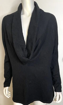 Neiman Marcus Black 100% Cashmere Sweater XL NWT Deep Cowl Neck LS - Image 1 of 4