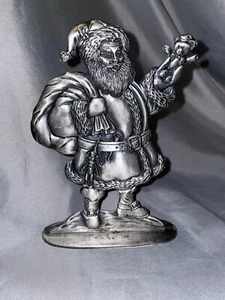 Dept 56 Silver Pewter Standing Santa Claus Figurine 6” Tall - Picture 1 of 5