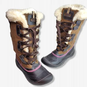 J-41 Wanderer Winter Duck Boots Black Suede Insulated Faux Fur Laces 6.5 M - Picture 1 of 9