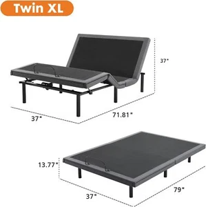 Ergonomic Electric Full Queen Adjustable Bed Frame Bed Base with Wireless Remote - Picture 1 of 39