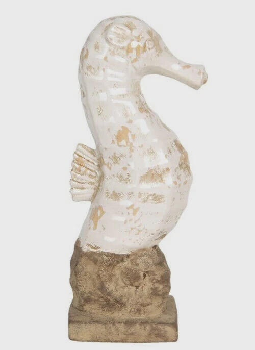 Skulptur Seepferdchen Meerestier Figur Ständerfigur Tisch-Deko mediteran maritim - Bild 1 von 1