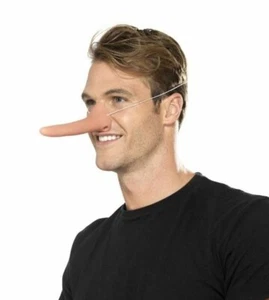 7" LONG COMEDY NOSE PINOCCHIO LIAR PUPPET COSTUME LATEX NOSE NUDE ELASTIC STRAP - Picture 1 of 1