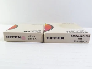 Tiffen 49mm Red 1 25A Color + Sky 1-A Conversion Glass Lens Filters Bundle Set - Picture 1 of 6
