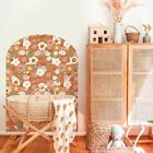 Boho Flowers Arch Decal Retro Flower Pattern Wall Sticker Removable Wall Decor