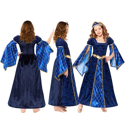 Girls Deluxe Blue Tudor Princess Costume - Image 1 of 4