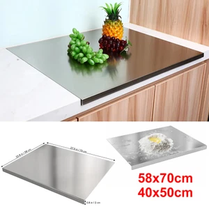 Stainless Steel Kitchen Chopping Board Dough Board Worktop Meat Cutting Board - Picture 1 of 19