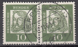 BRD 1961 Mi. Nr. 350 Fl. Papier Waagerechtes Paar Gestempelt (18151) - Bild 1 von 1