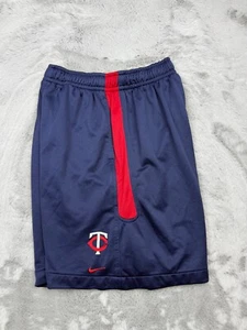 Vintage Minnesota Twins Shorts Mens Medium Blue Red Nike Dri Fit MLB Baseball - Picture 1 of 10