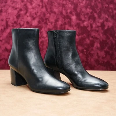 Bernado Studio Women Nola Black Leather Office Dress Zip Ankle Boots size 11 - Image 1 of 4