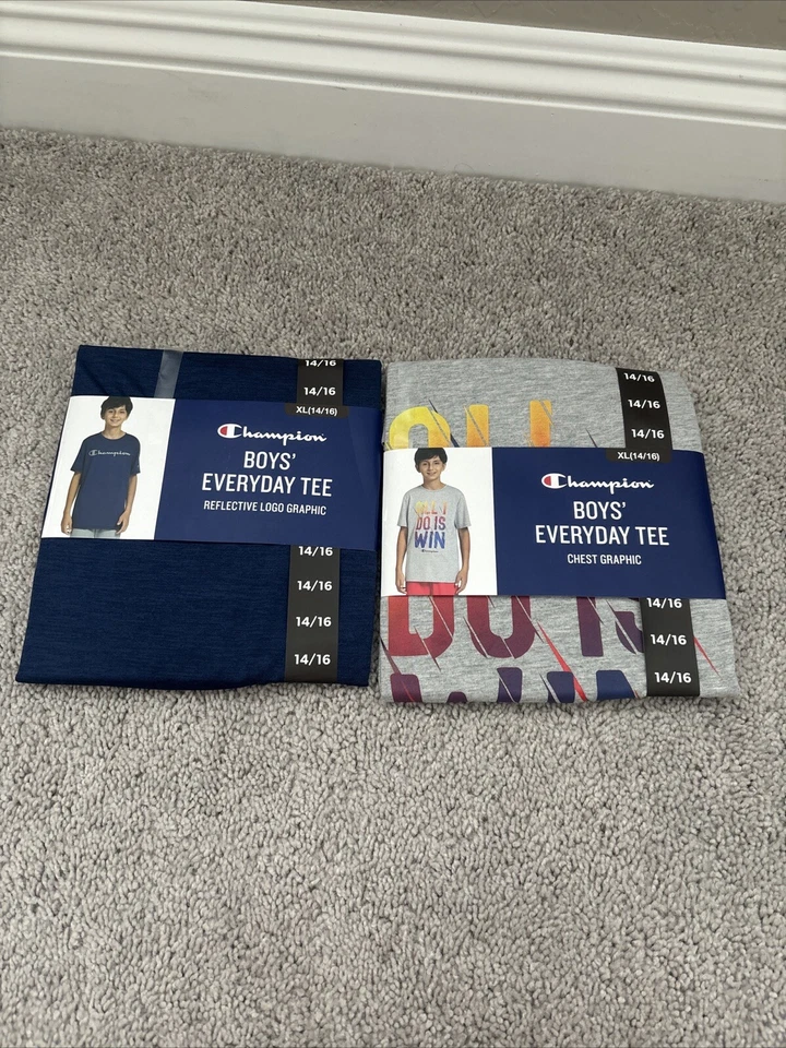 Champion Boys Everyday Short Sleeve T-Shirt Blue Size XXL (18-20)